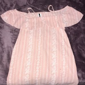 Pink off the shoulder dress